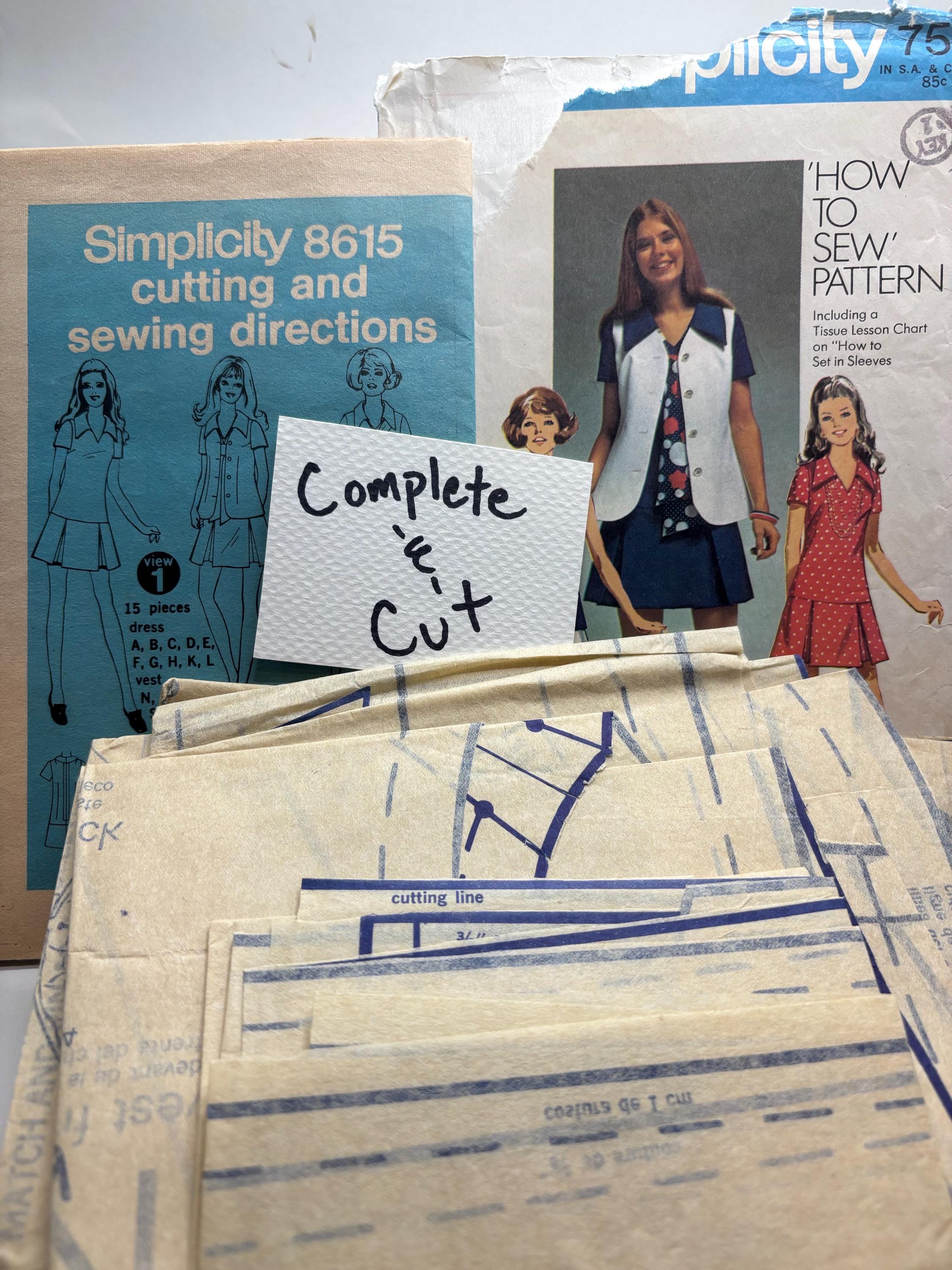 Vintage Simplicity 8615 “How to Sew” Pattern | 1960s Mini Dress & Vest | Size 12 Bust 34 | Complete and Cut - Thumbnail 5