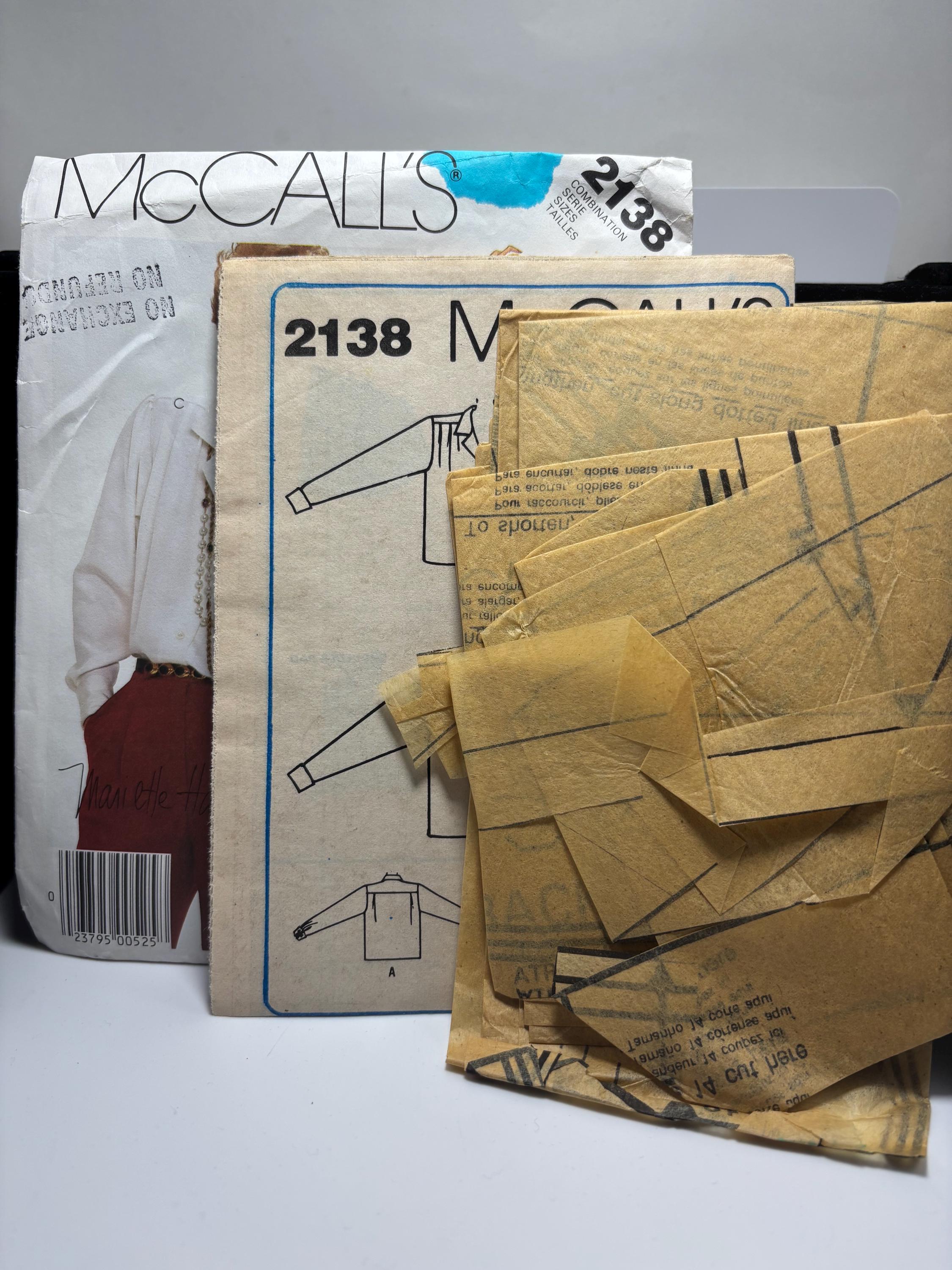 Vintage McCall’s 2138 Blouse Sewing Pattern (1985) – Size 10–14, Bust 32 1/2–36 – Blanche Devereaux Vibes, Complete & Cut - Thumbnail 4