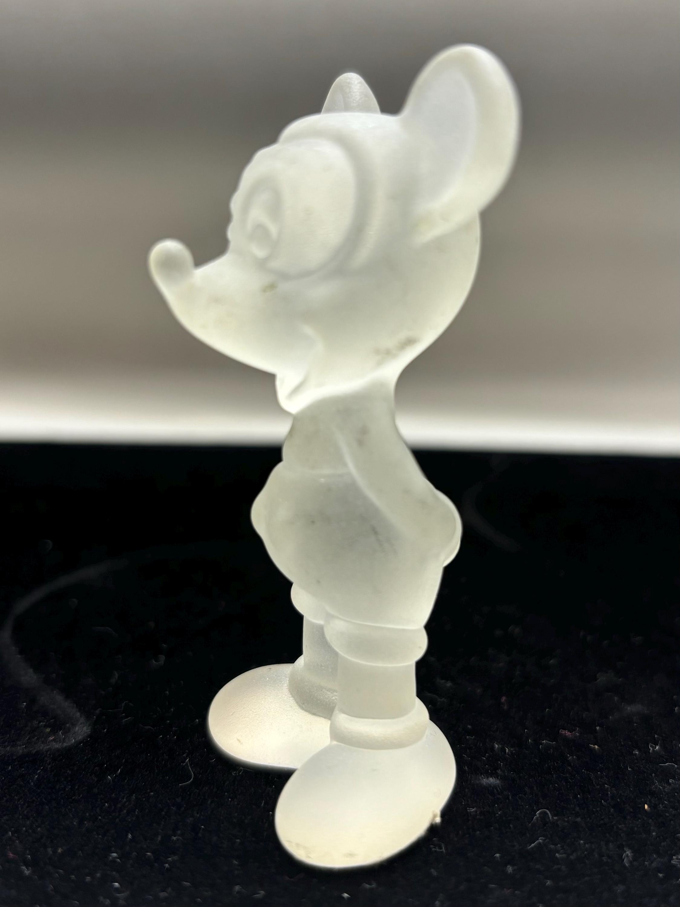 Vintage Frosted Glass Mickey Mouse Figurine – A Must-Have for Disney Collectors & TCG Fans – Classic Disney Collectible - Thumbnail 2