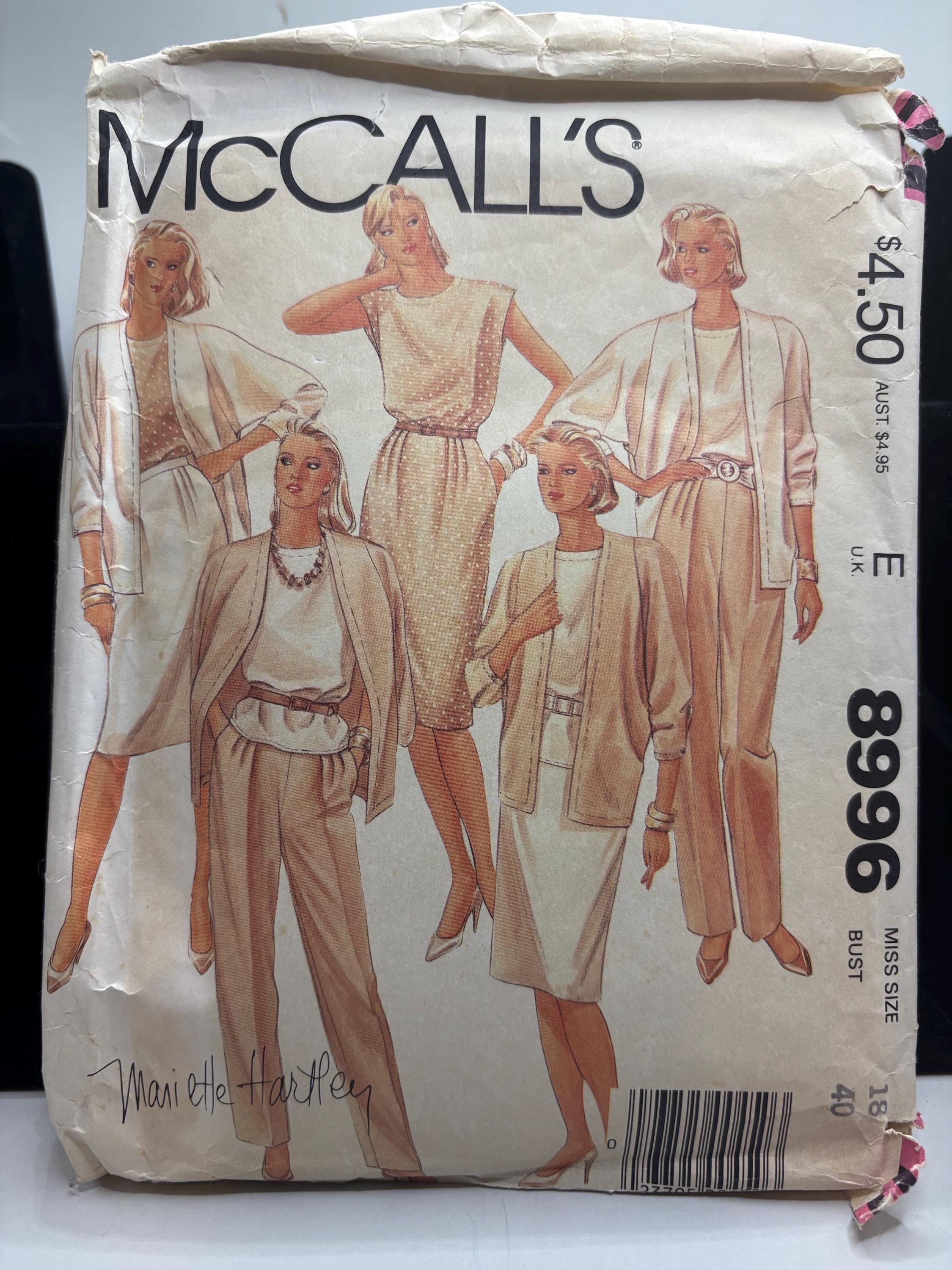 McCall’s 8996 Sewing Pattern (Misses Size 18 – Bust 40") | 1980s Power Suit Ensemble  | Mariette Hartley Collection - Thumbnail 2