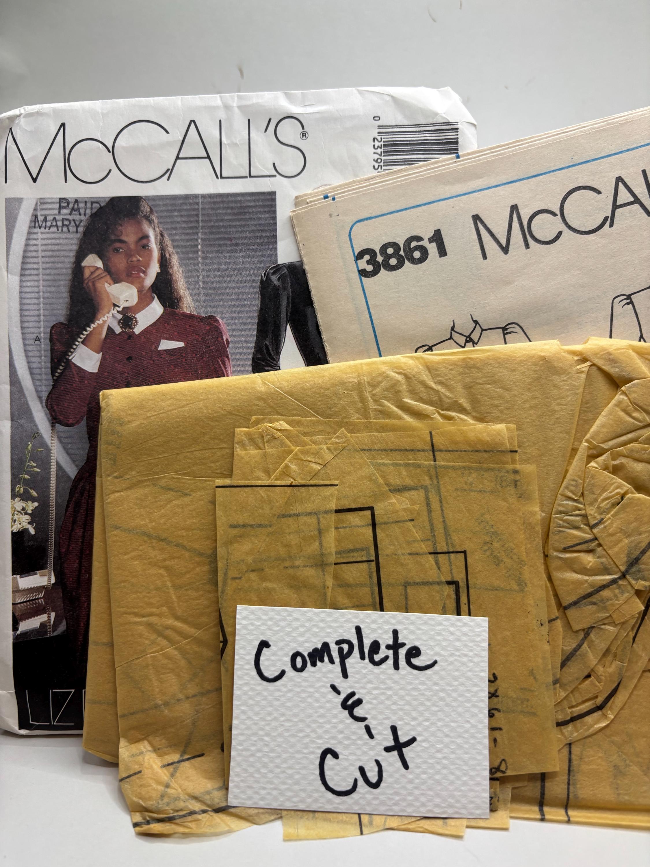 McCall’s 3861 | 1980s Business Goth Power Dress Pattern | Size 8 | Liz Roberts Inc. - Thumbnail 5