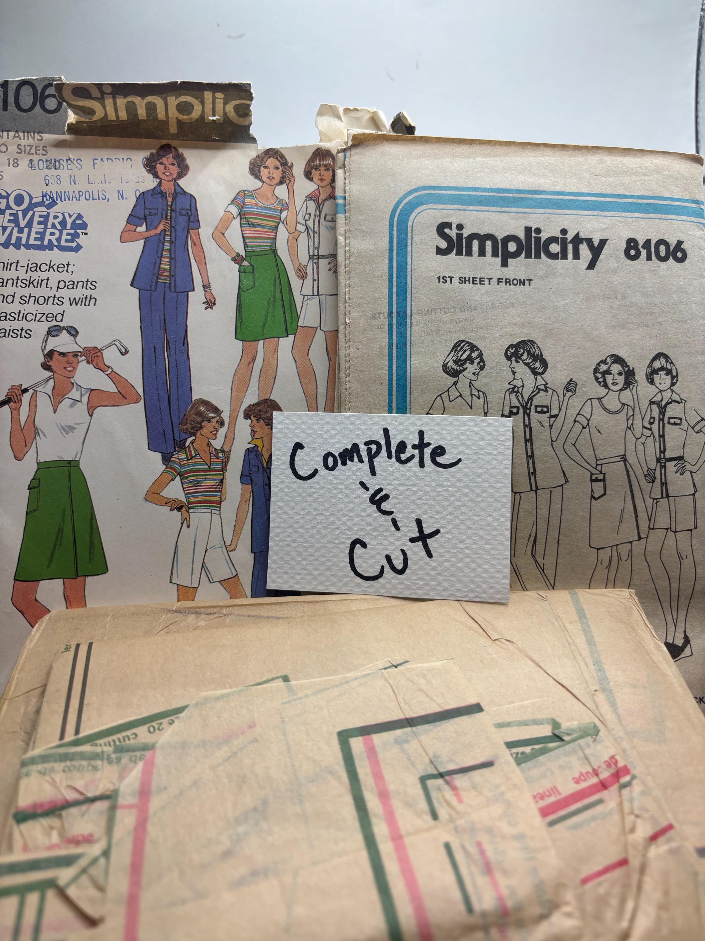 1970s Simplicity 8106 “Go Everywhere” Shirt-Jacket, Pantskirt, Shorts & Pants – Size 12-14 – Vintage Cut and Complete Sewing Pattern - Thumbnail 5