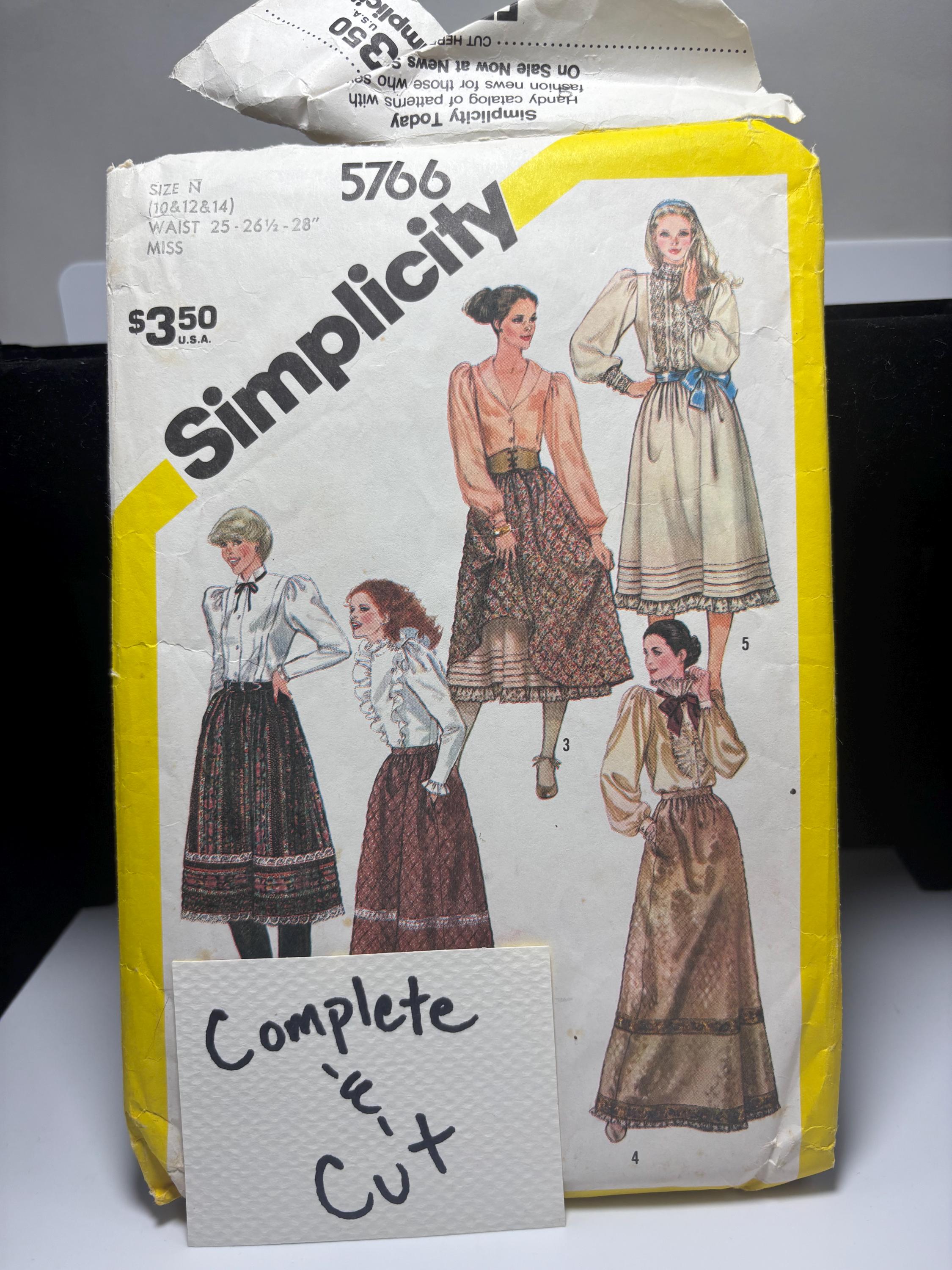 Vintage Simplicity 5766 (1970s) Western Prairiecore Petticoat Skirt Pattern – Size 10–14 – Complete & Cut – Grit, Dust and Ribbon Trim