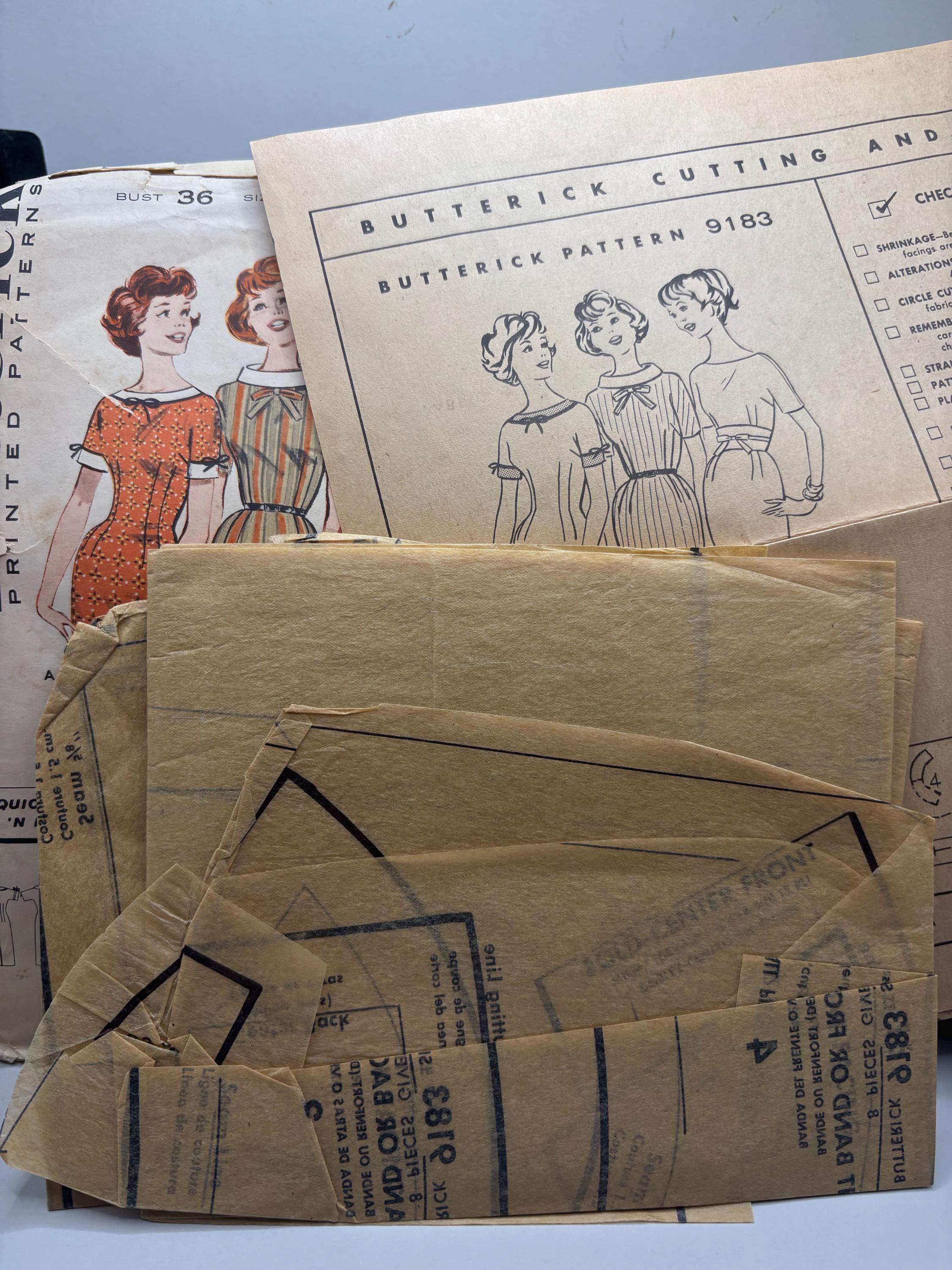 Vintage 1950s Butterick 9183 Sewing Pattern – Bust 36, Size 16 – “Quick ‘N Easy” Wiggle Dress Trio with Attitude - Thumbnail 6