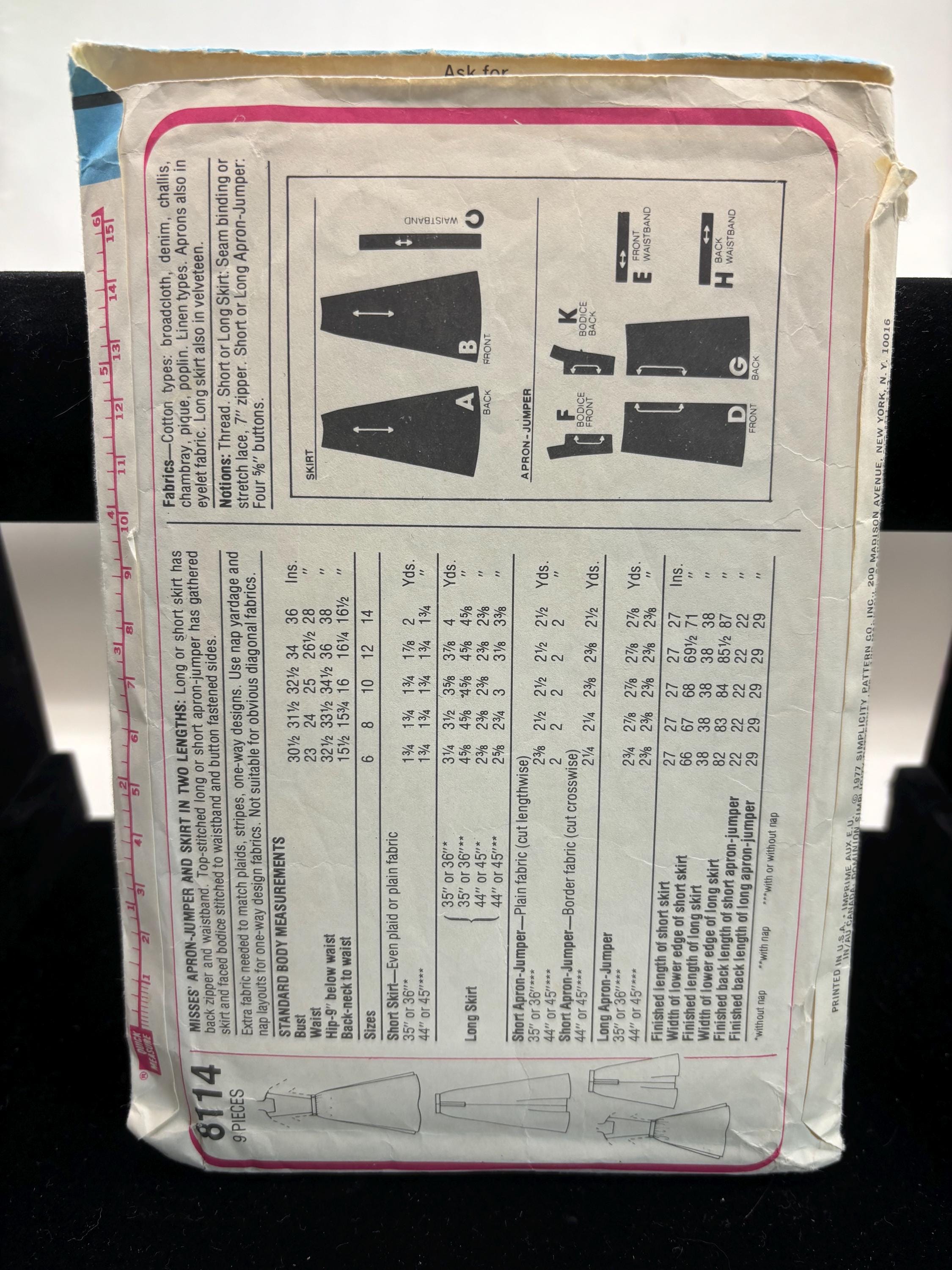 Vintage Simplicity 8114 Sewing Pattern – 1970s Prairie Apron & Jumper Dress | Cottagecore DIY Wardrobe - Thumbnail 2