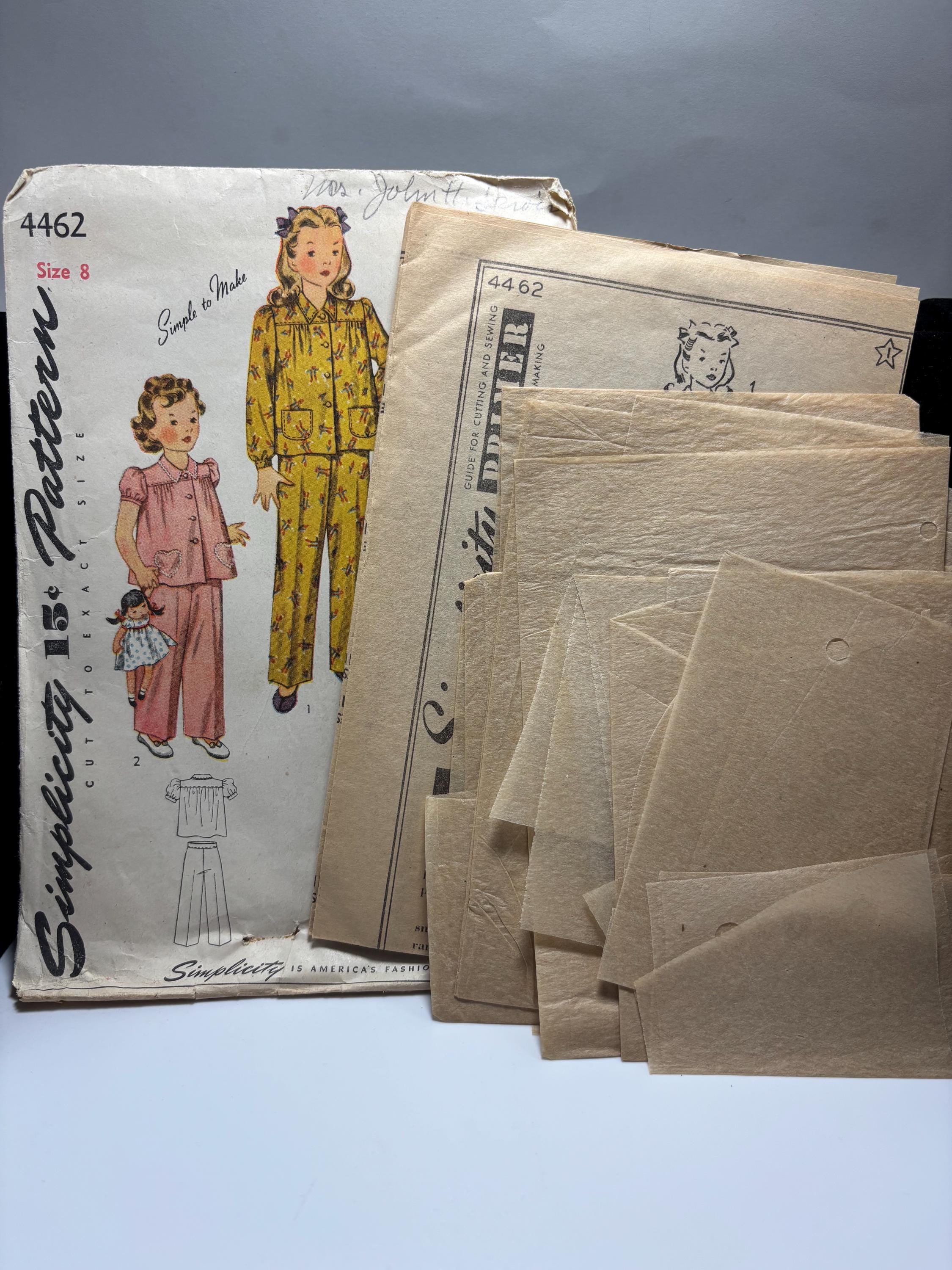 Vintage 1950s Simplicity 4462 Girl’s Pajama Set Sewing Pattern – Size 8 – Complete & Uncut Retro Saturday Morning Cartoons Vibes - Thumbnail 5