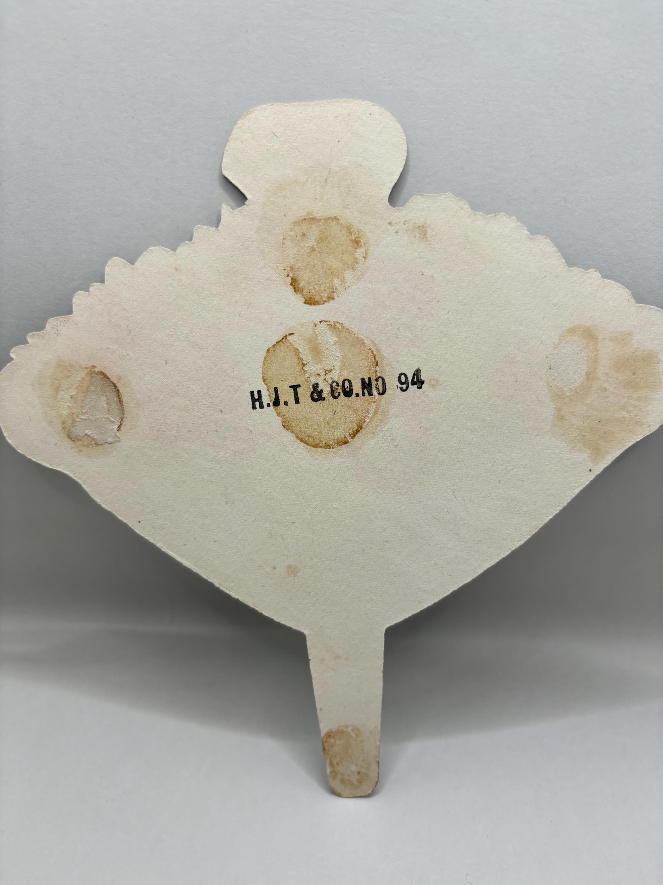 Antique Victorian Die-Cut Paper Hand Fan – Floral Bouquet Lithograph - Thumbnail 3