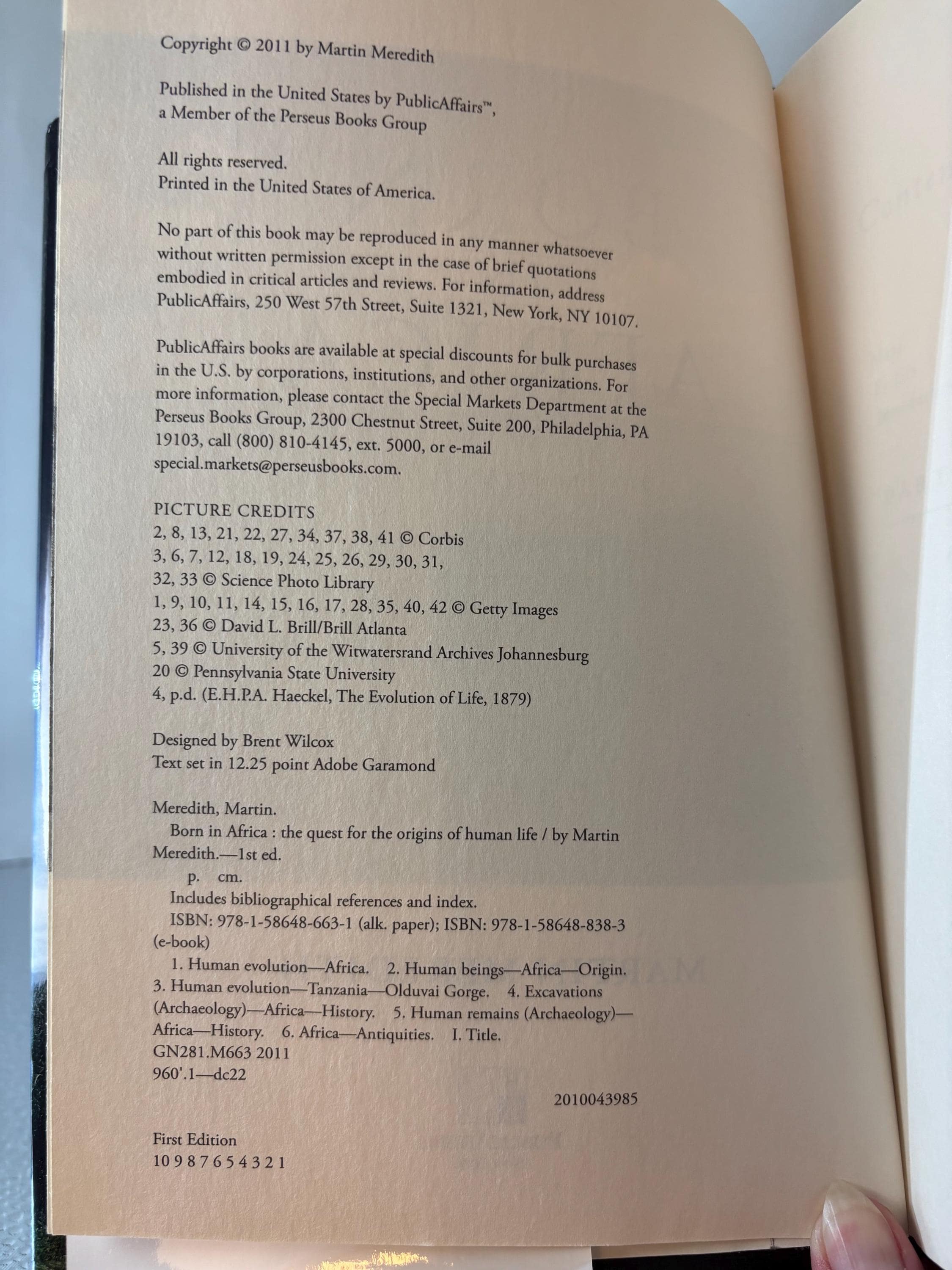 Born in Africa: The Quest for the Origins of Human Life by Martin Meredith – First Edition 2011, Hardcover with Dust Jacket - Thumbnail 5