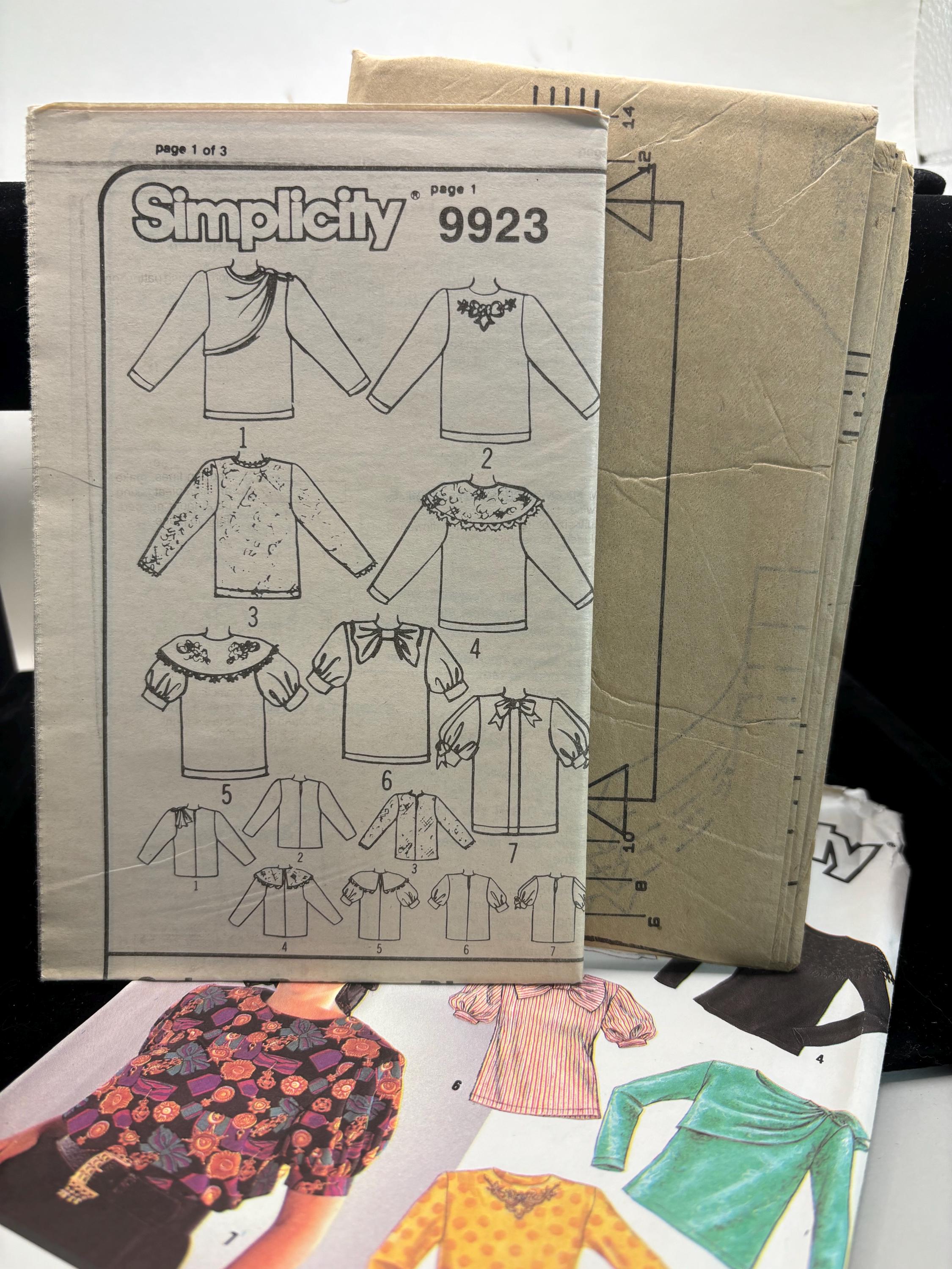 Vintage Simplicity 10576 Sewing Pattern – 1980s Blouse Collection – Sizes 6–14 Cottagecore Bookcore DIY Sewing - Thumbnail 3