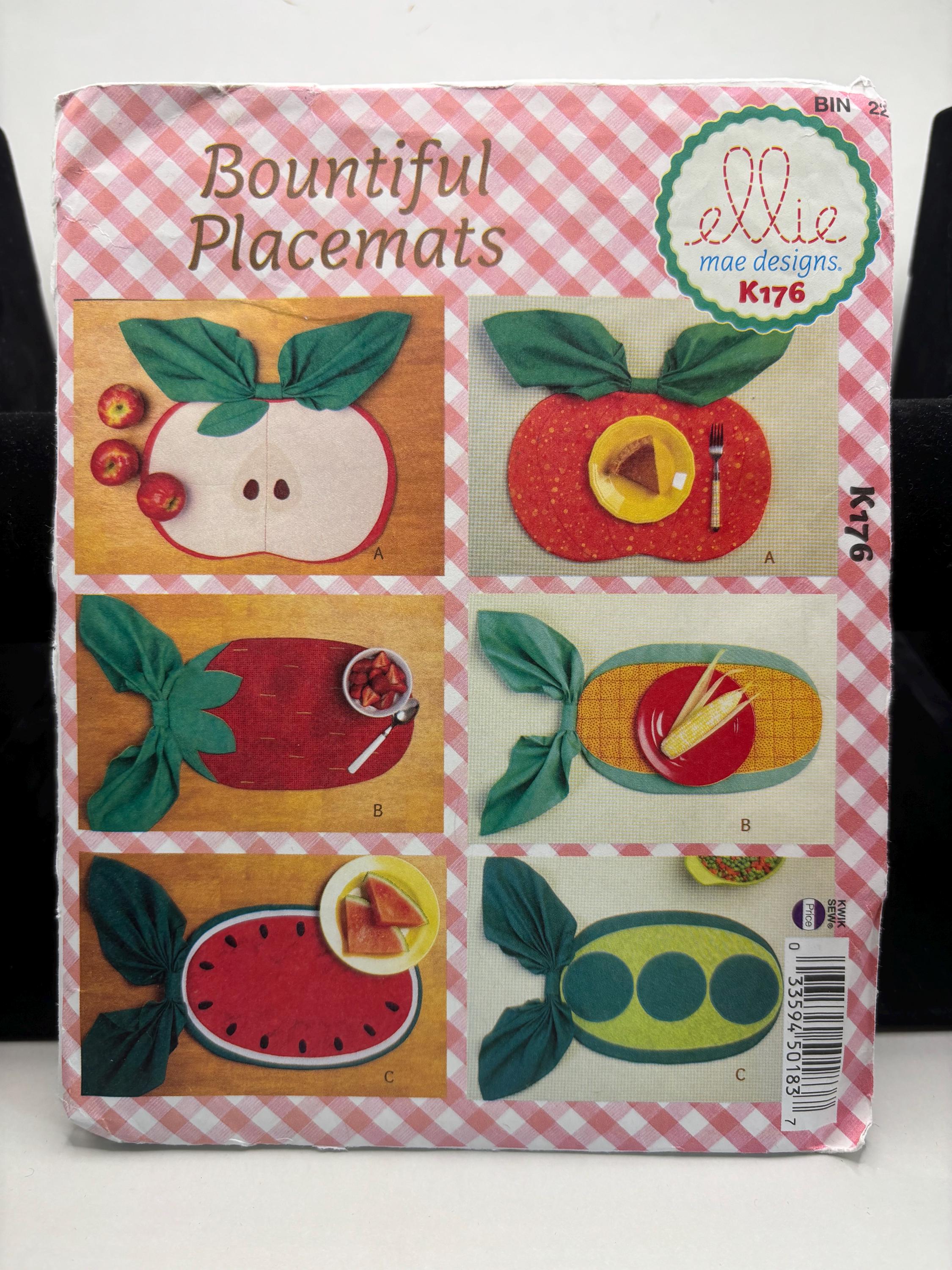 Kwik Sew Bountiful Placemats Pattern – Farm Fresh & Homemade Charm - Complete and Uncut - Image 1