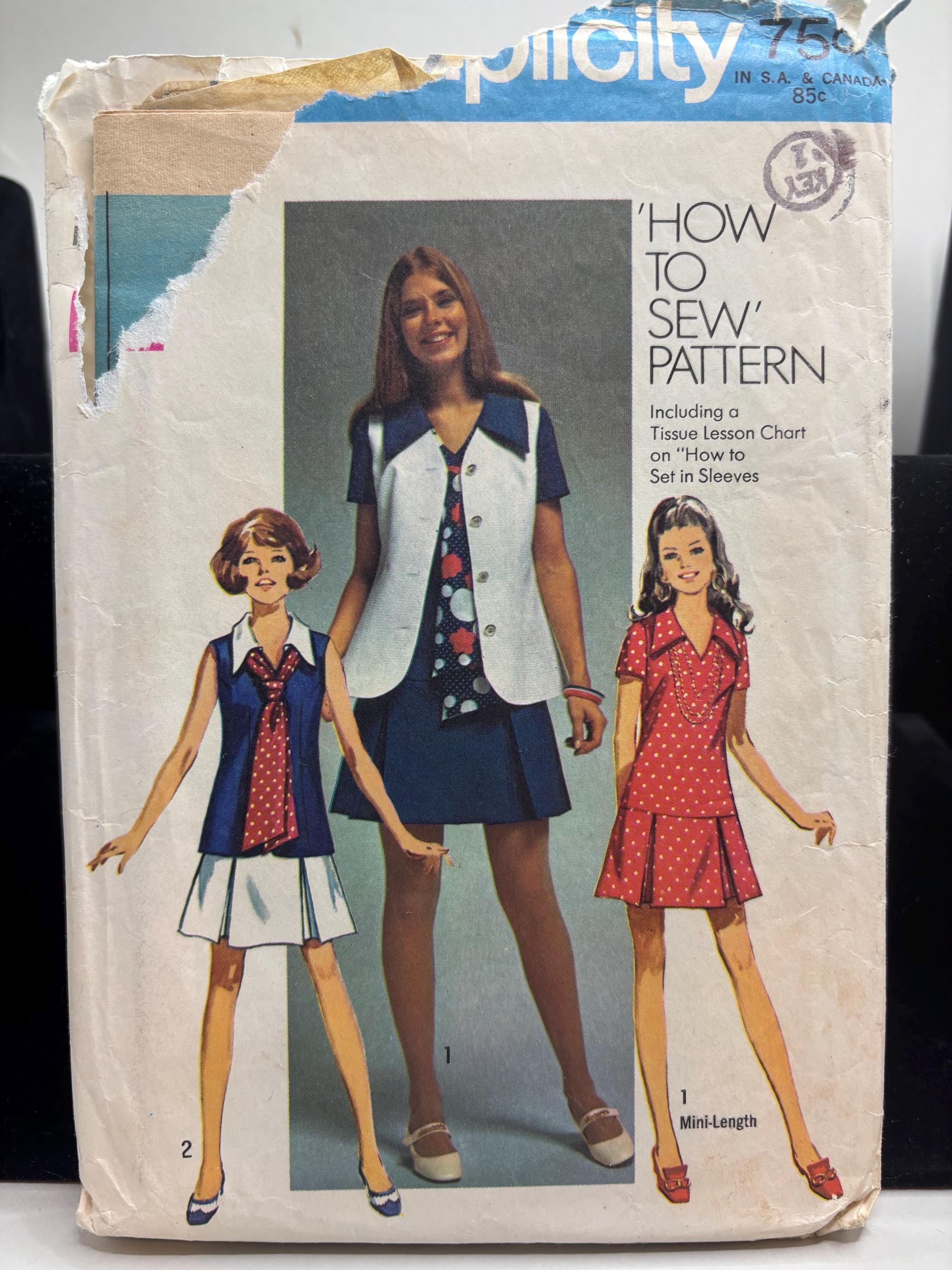 Vintage Simplicity 8615 “How to Sew” Pattern | 1960s Mini Dress & Vest | Size 12 Bust 34 | Complete and Cut - Thumbnail 2