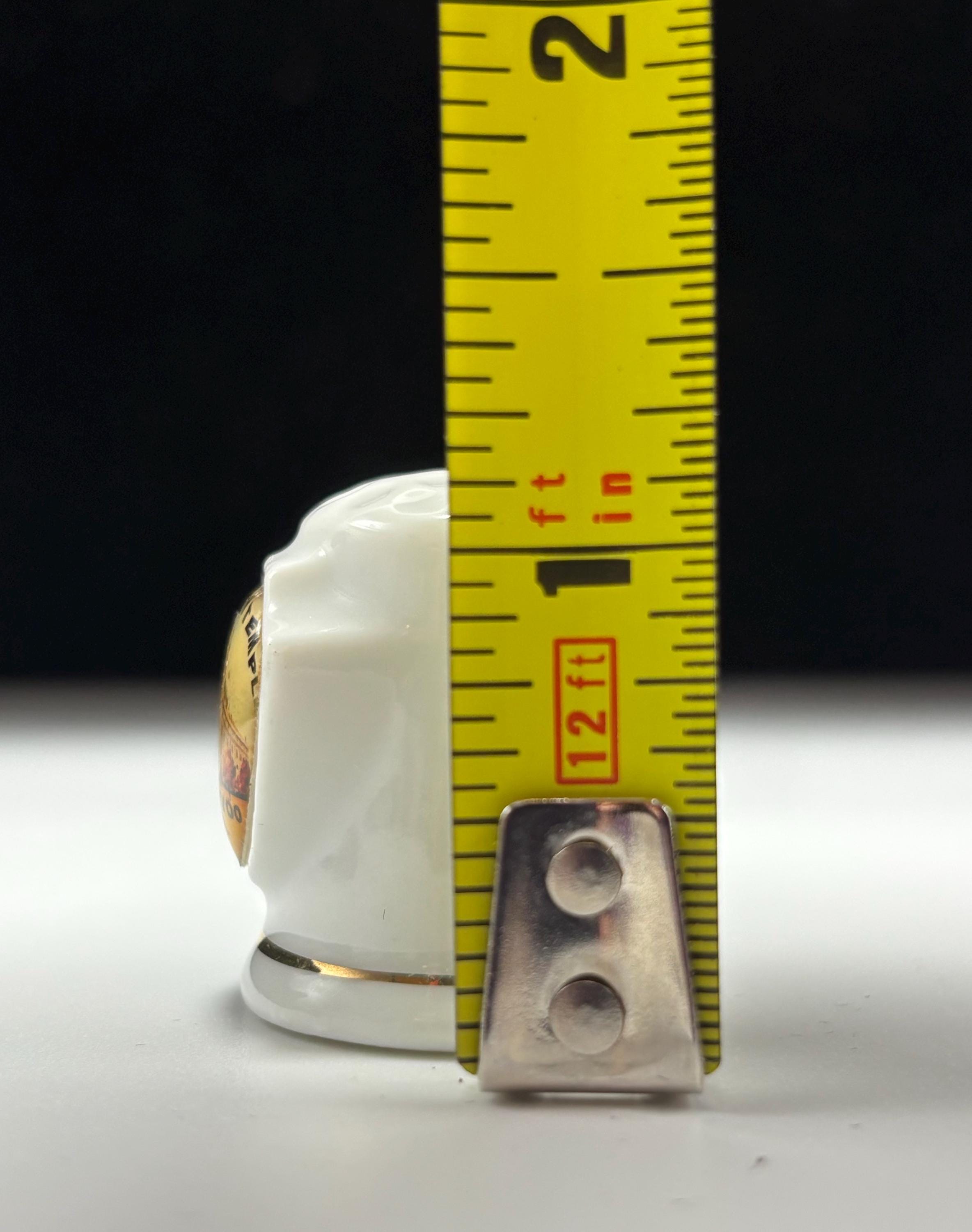 Vintage Mormon Temple Souvenir Thimble – Nauvoo Illinois Porcelain Collectible with Gold Trim, Made in Taiwan - Thumbnail 3