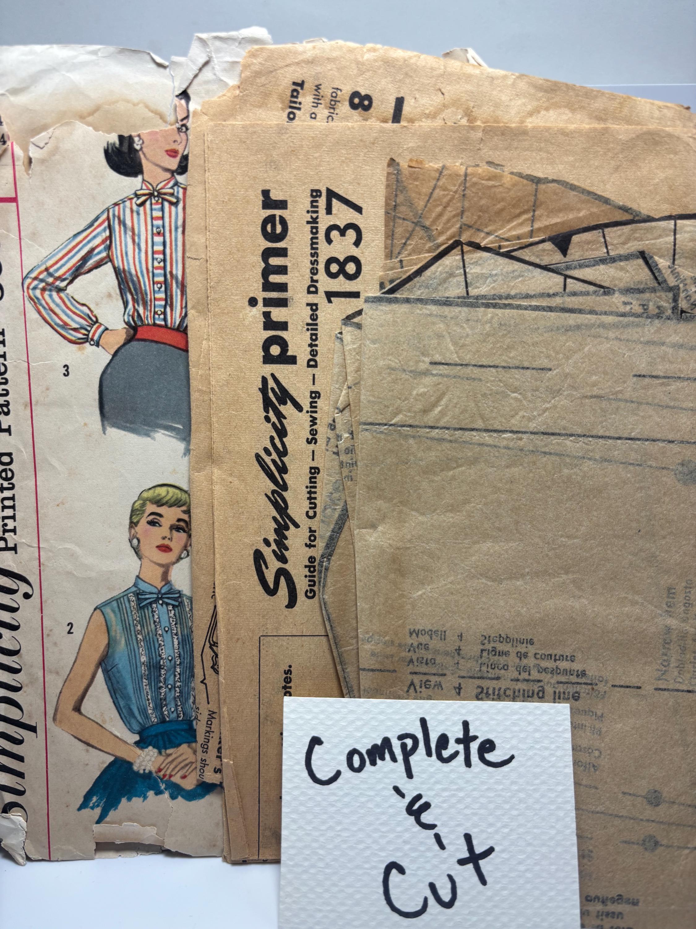 Vintage 1950s Simplicity 1837 Blouse Pattern, Size 14 Bust 34 – Mia Farrow Inspired Tops, Complete & Cut - Thumbnail 5