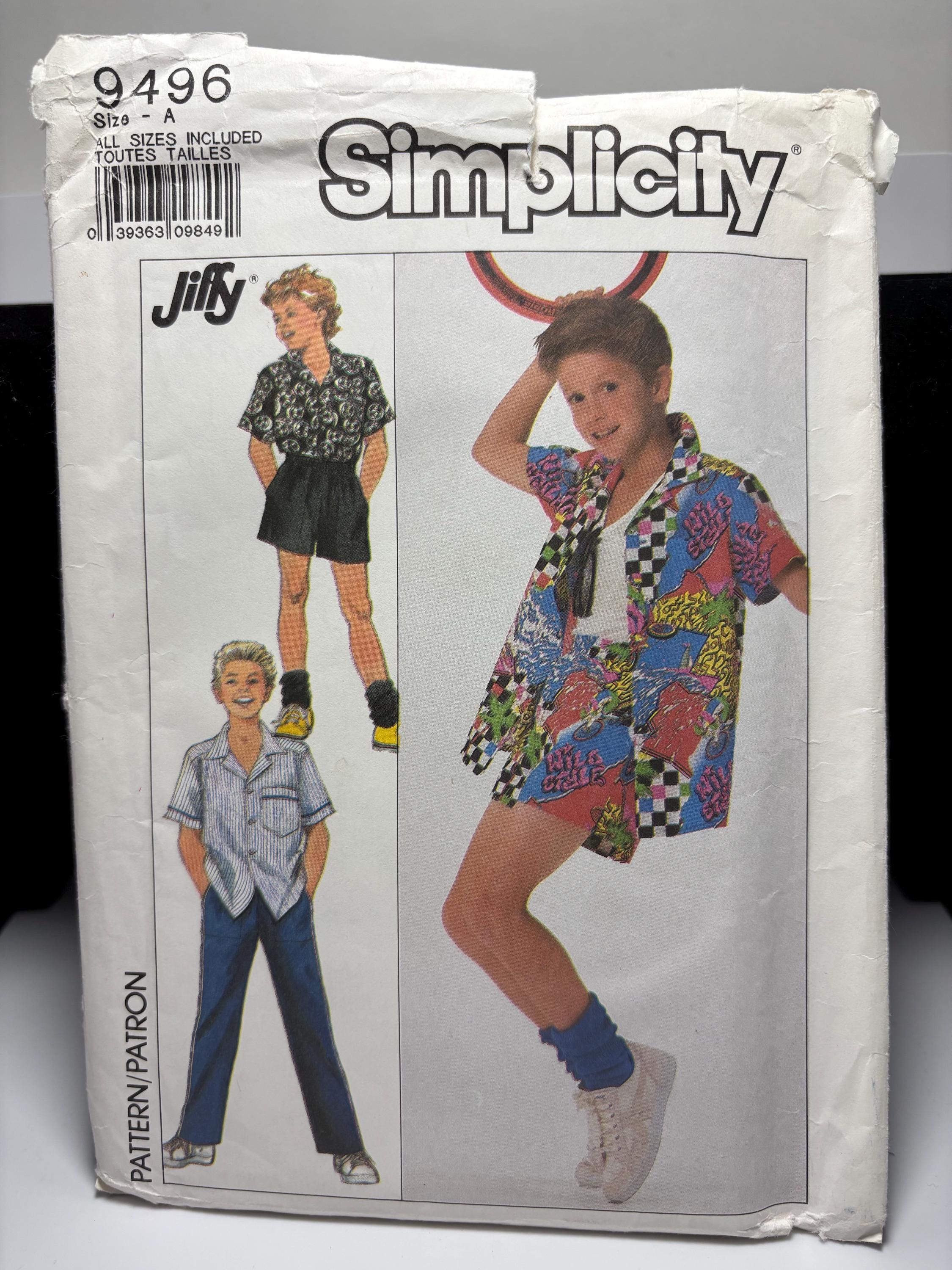 Vintage Simplicity 9496 Jiffy Boys Shirt, Pants & Shorts Sewing Pattern – All Sizes Included – Uncut 1980s 1990s Retro - Thumbnail 2