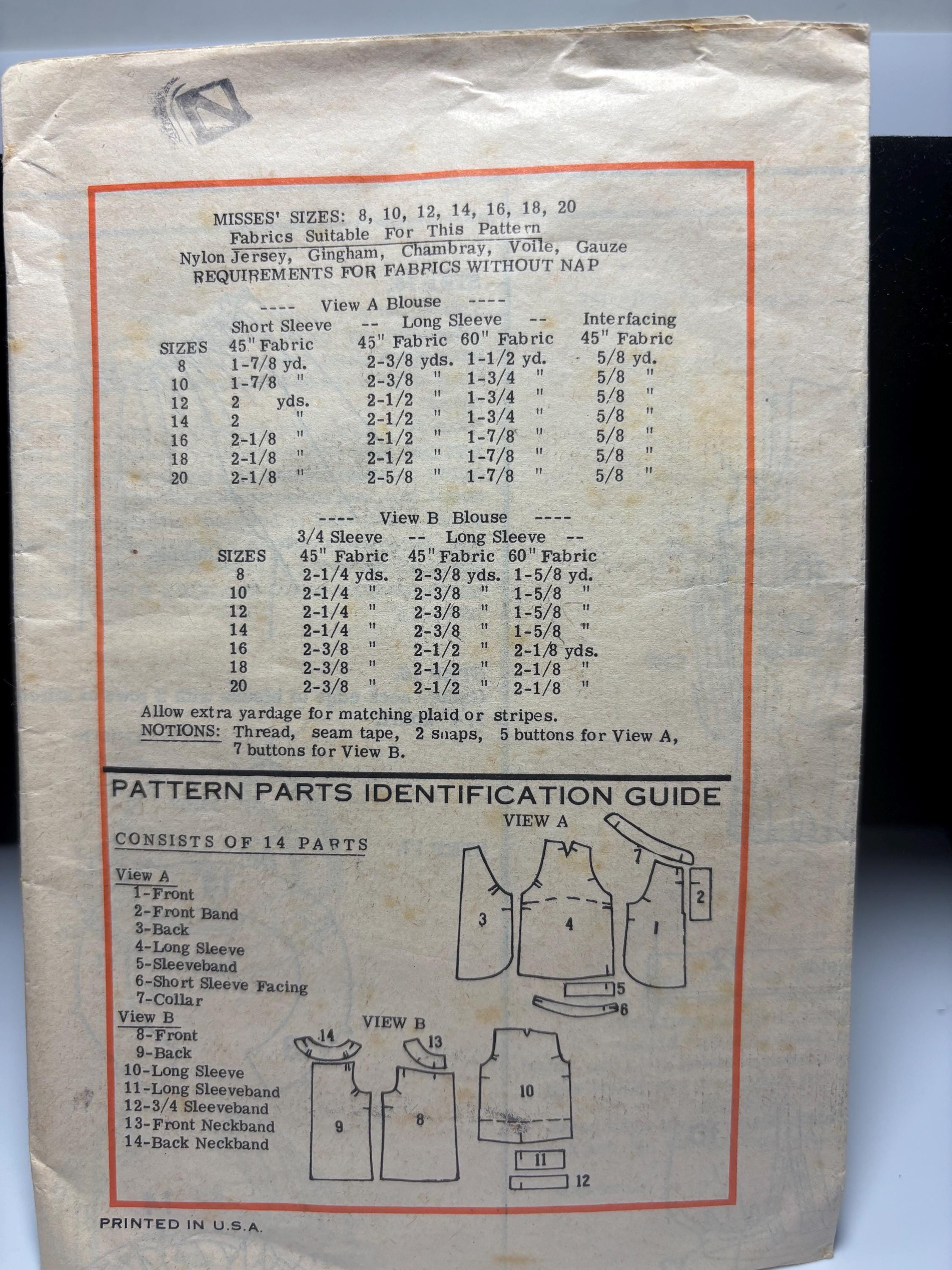 Vintage Printed Pattern 9155 – 1970s Cottagecore Prairie Blouse – Size 14 – Complete & Uncut – Peasant Style Top Pattern - Thumbnail 3