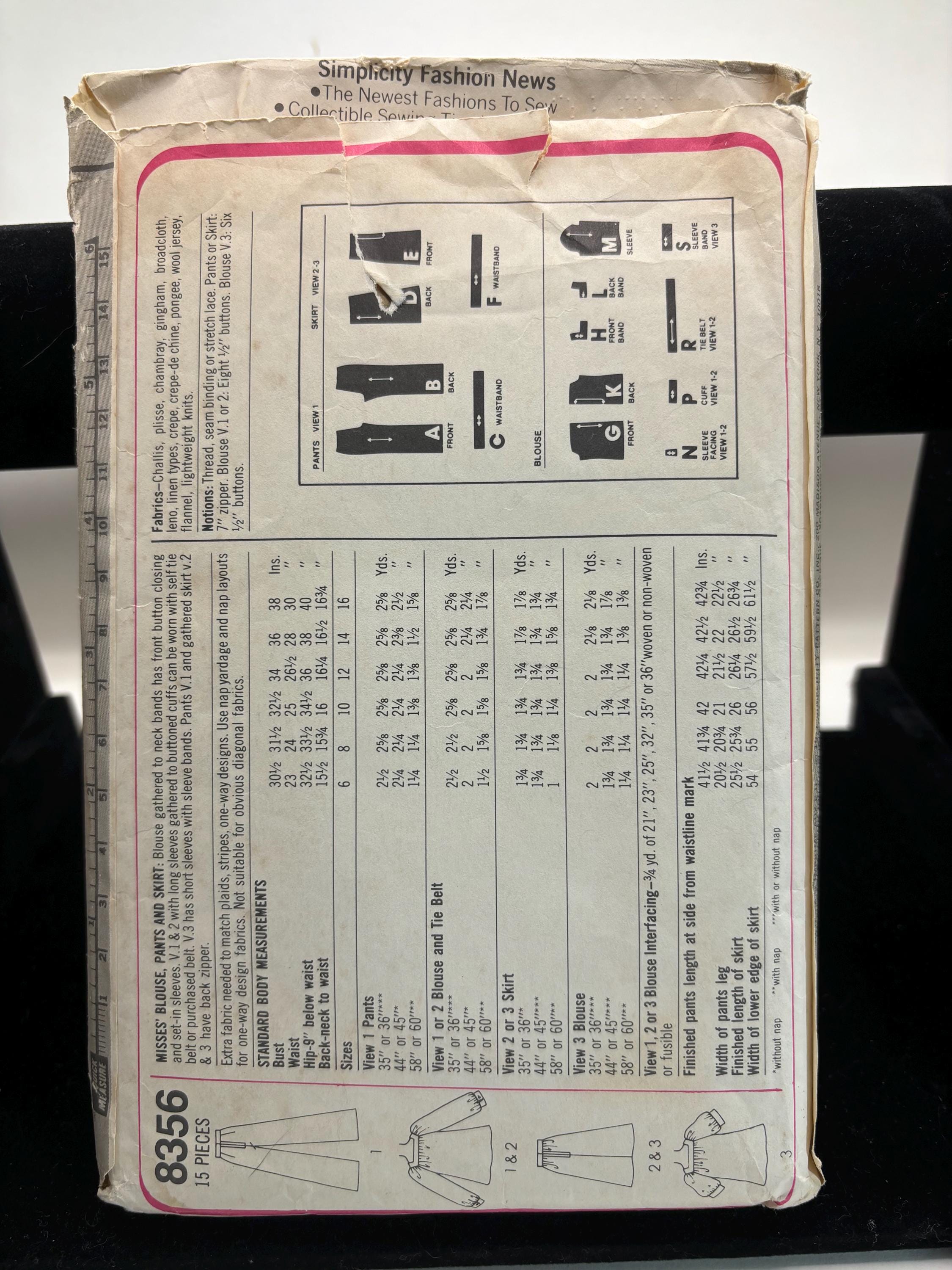 Vintage Simplicity 8356 Sewing Pattern Cottagecore Dress, Top & Skirt Sizes 6/8 1970s - Thumbnail 2