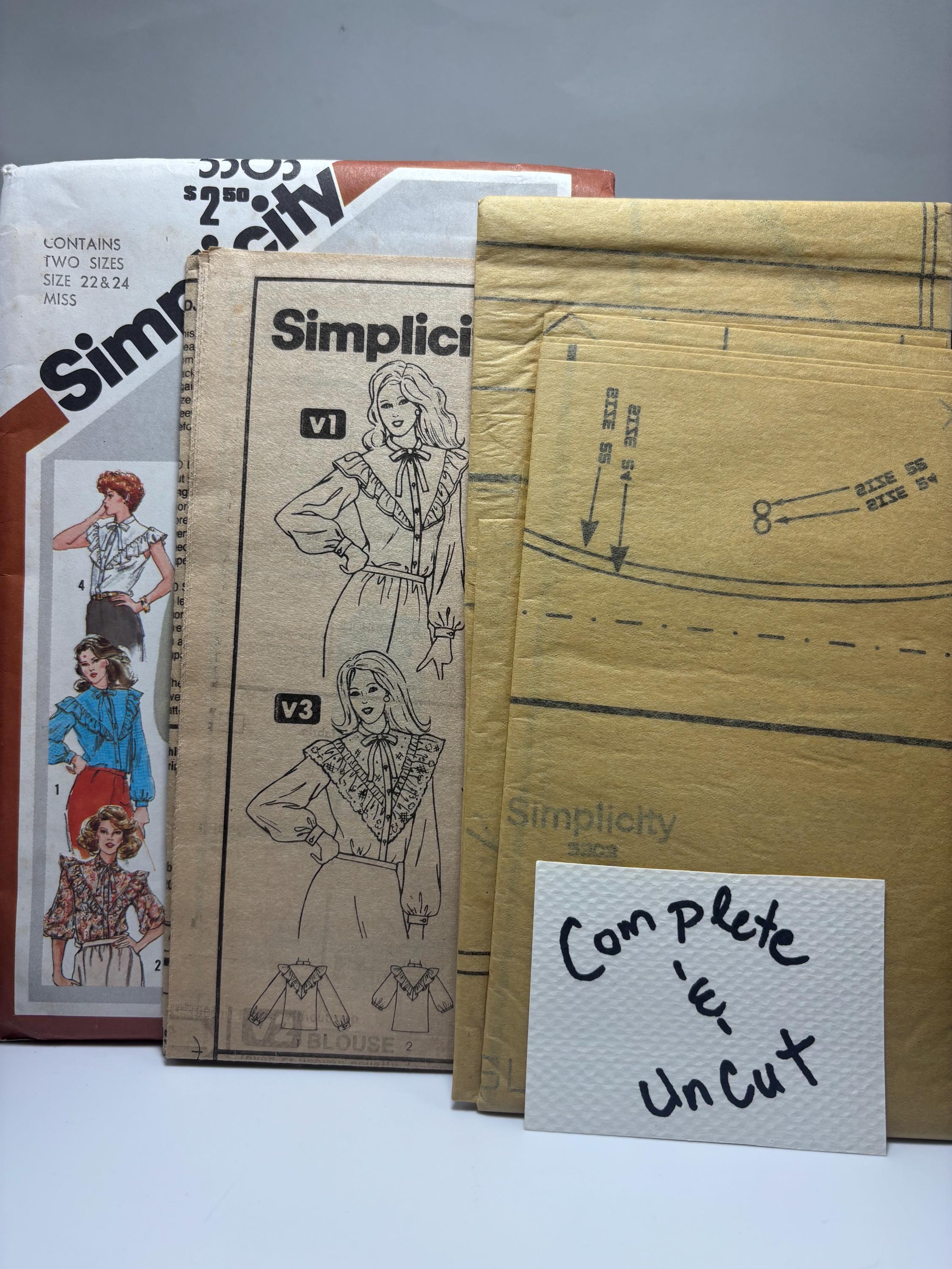 Vintage Simplicity 5505 – 1980s Romantic Ruffle Blouse Pattern – Size 22/24 – Complete & Uncut – Lace Victorian Secretary Top - Thumbnail 5