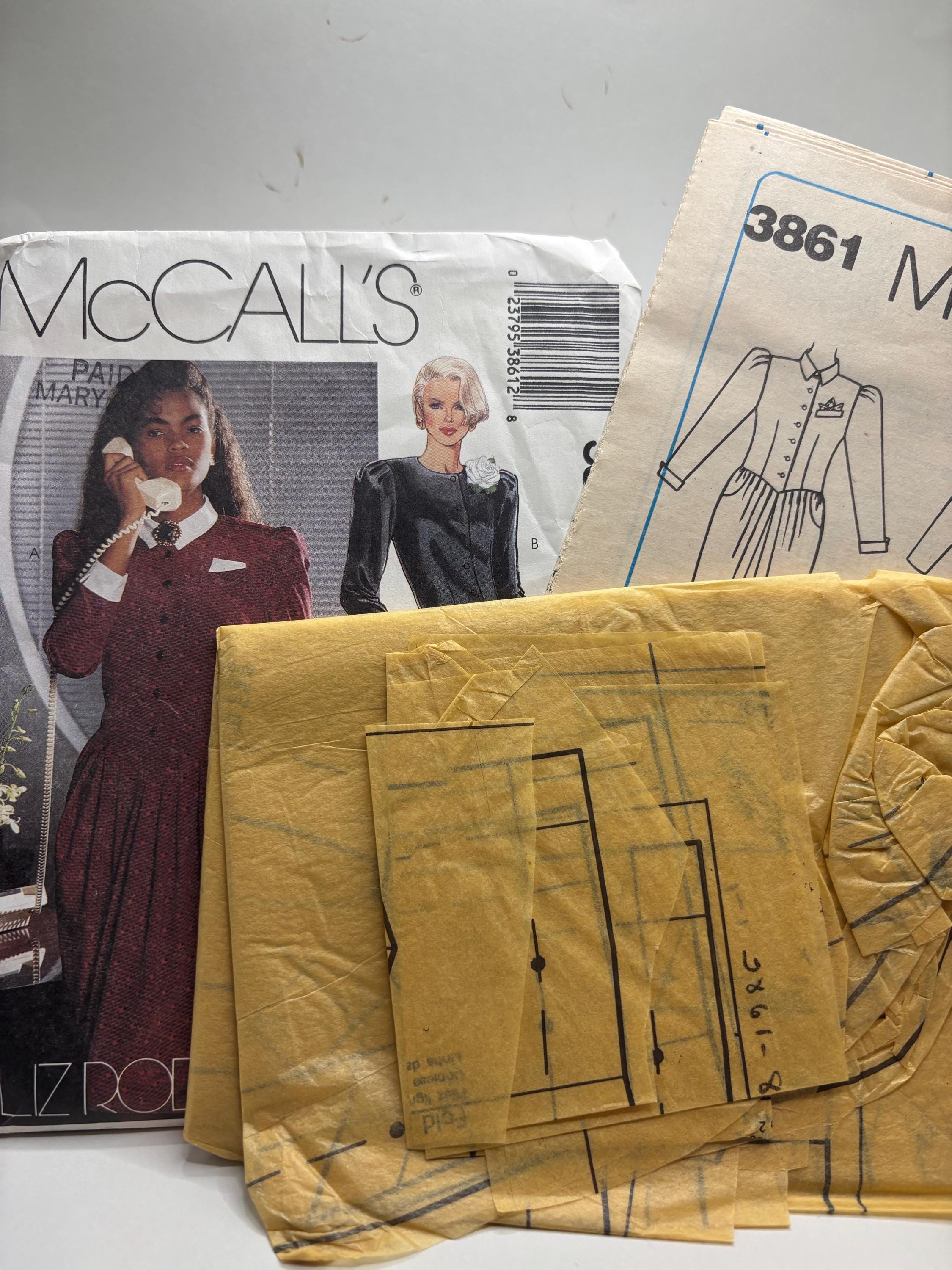 McCall’s 3861 | 1980s Business Goth Power Dress Pattern | Size 8 | Liz Roberts Inc. - Thumbnail 4