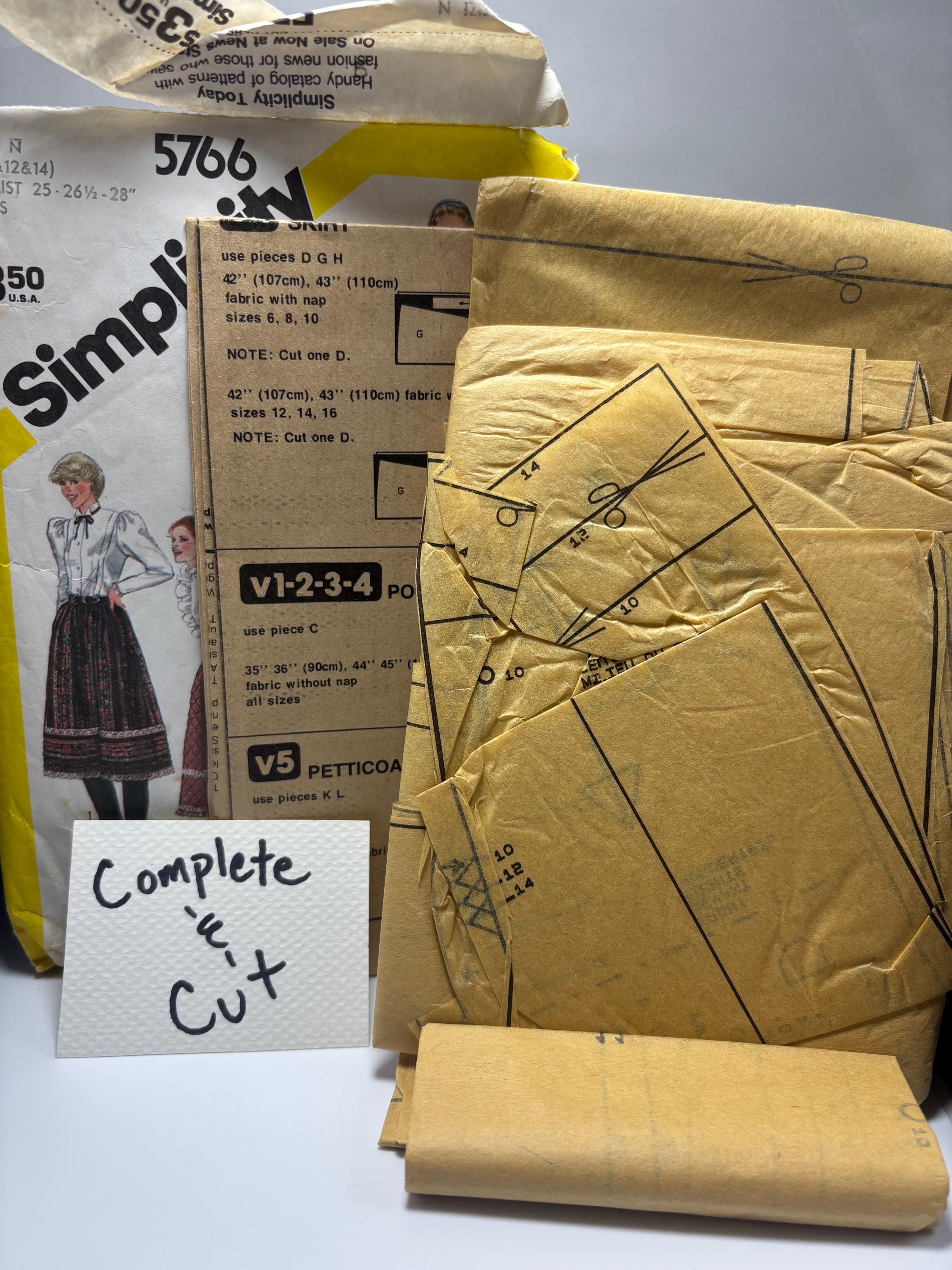 Vintage Simplicity 5766 (1970s) Western Prairiecore Petticoat Skirt Pattern – Size 10–14 – Complete & Cut – Grit, Dust and Ribbon Trim - Thumbnail 5