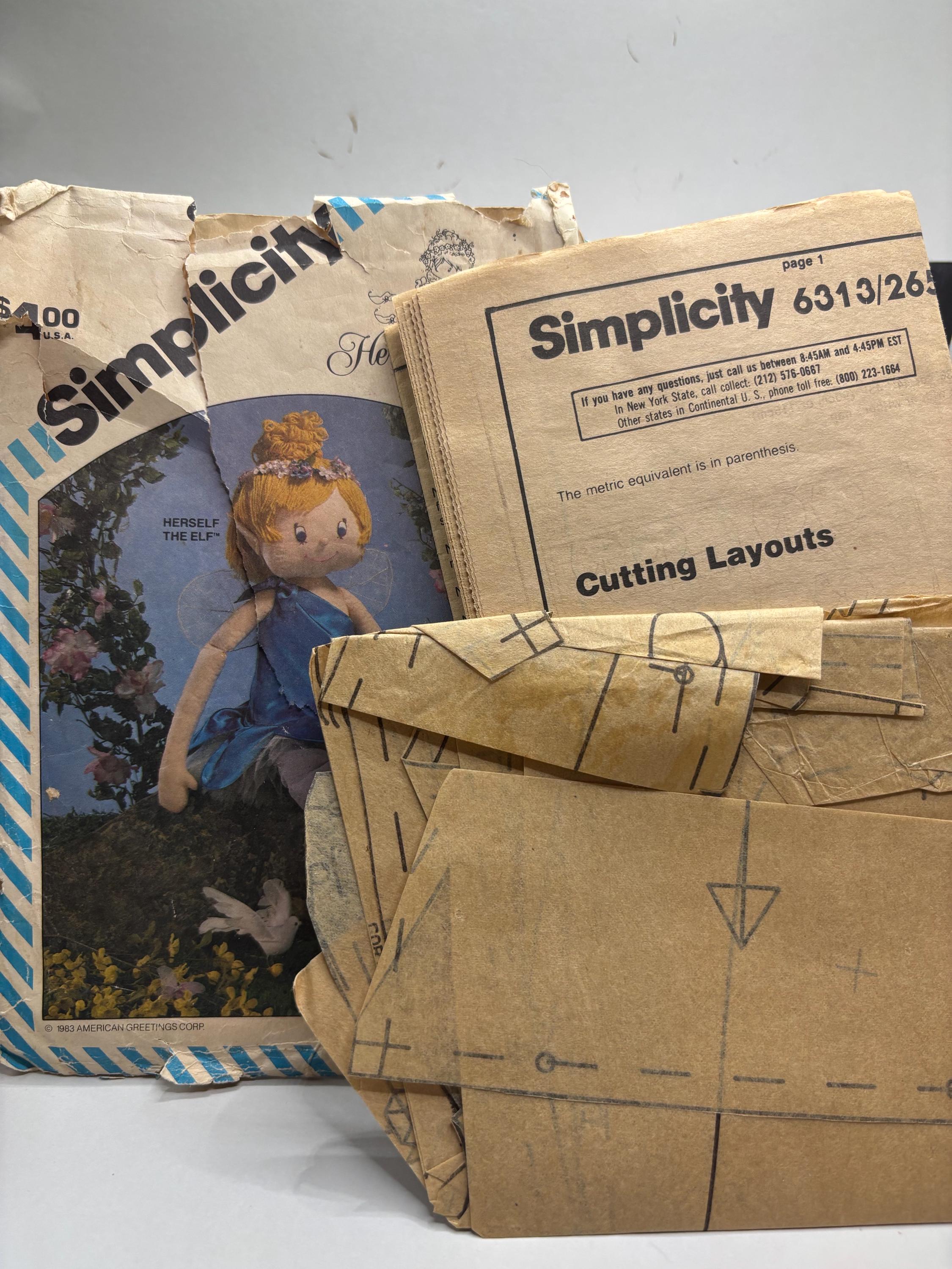 1983 Simplicity Herself the Elf Doll Sewing Pattern – Vintage Feminist Fairycore Soft Doll – American Greetings Riot Grrrl Faeriecore - Thumbnail 4