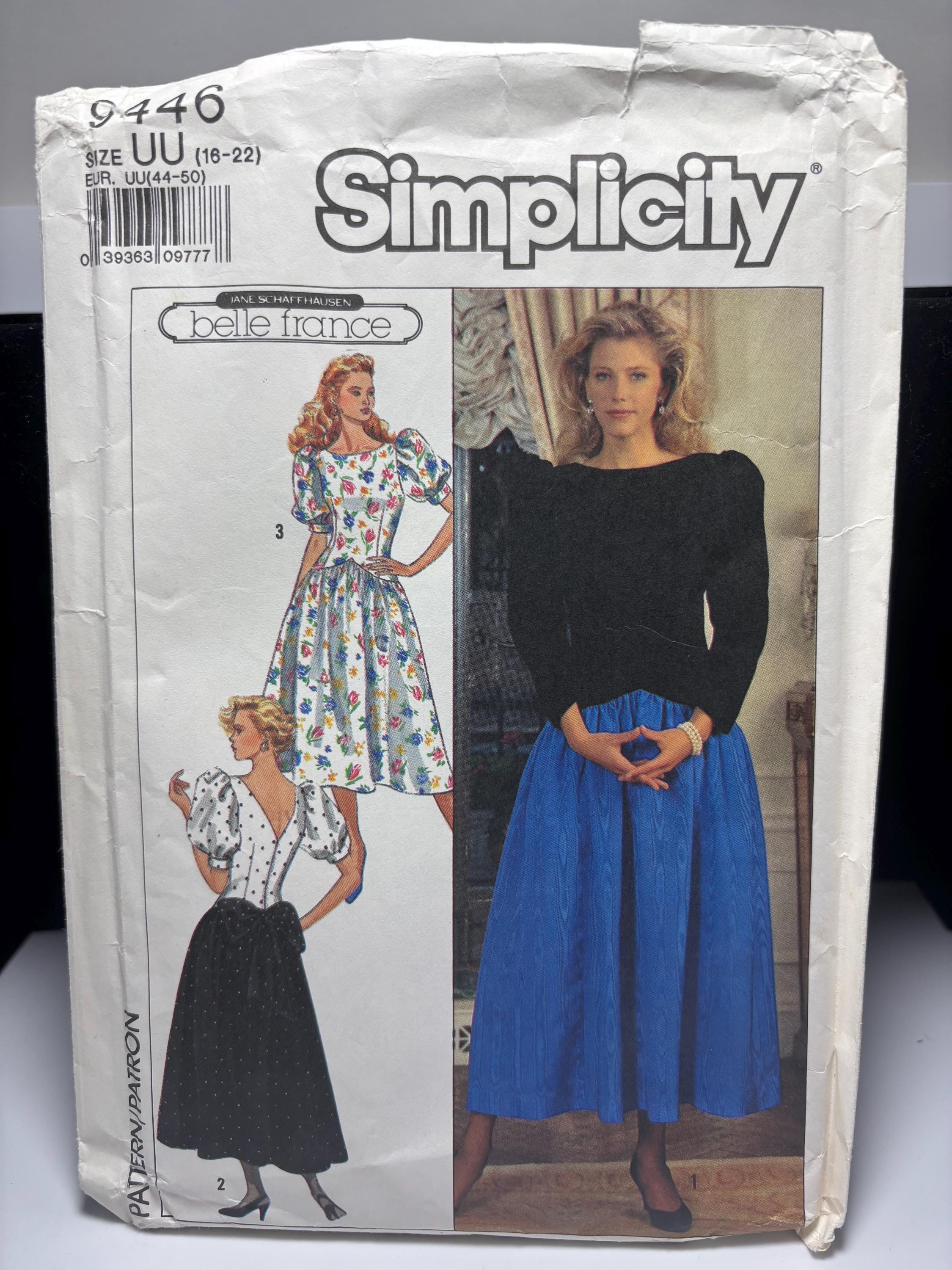 Simplicity 9446 (1980s) “Belle France” Dress Pattern – Size 18–22 – 1984 Sixteen Candles School Dance Edition – Complete & Cut - Thumbnail 2