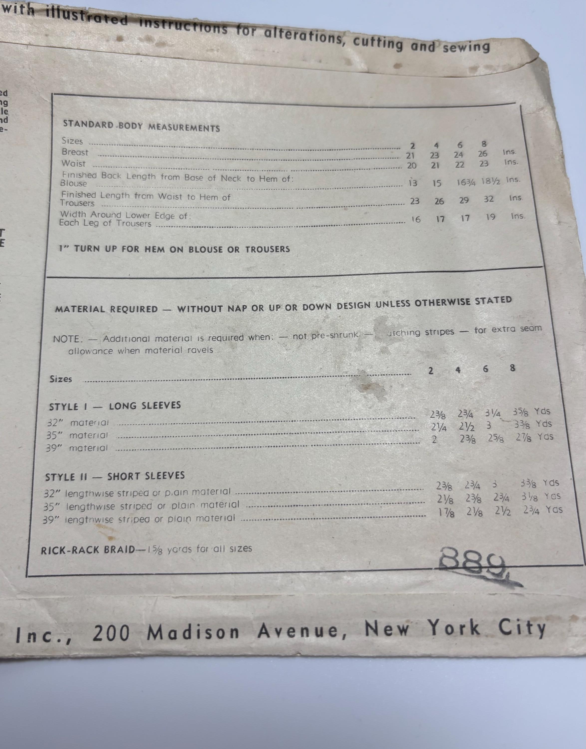 Vintage 1950s Simplicity 4462 Girl’s Pajama Set Sewing Pattern – Size 8 – Complete & Uncut Retro Saturday Morning Cartoons Vibes - Thumbnail 4