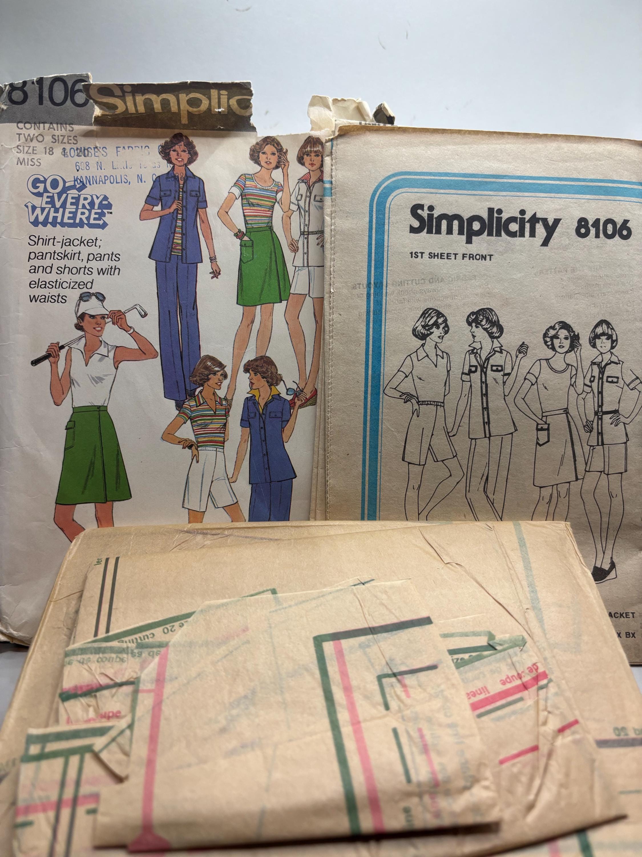 1970s Simplicity 8106 “Go Everywhere” Shirt-Jacket, Pantskirt, Shorts & Pants – Size 12-14 – Vintage Cut and Complete Sewing Pattern - Thumbnail 4