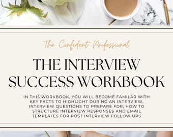 Interview Success Workbook | Job Interview Prep Guide | STAR Method + Email Templates | The Confident Professional