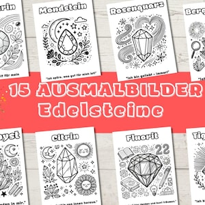 15 Páginas para Colorir com Pedras Preciosas para Crianças – Fortaleça as Emoções e Promova a Atenção Plena – PDF para Imprimir
