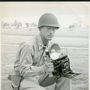 Army PHOTOGRAPHER with CAMERA in 1950s Photo