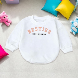 BFF Romper, Baby Matching Bodysuit, Second Generation Besties Romper, Besties like our Moms Clothes, Best Friend Outfits, Baby Gift