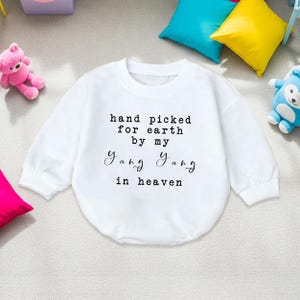 Hand Picked for Earth by Grandma in Heaven Baby Bodysuit: Newborn Announcement