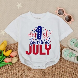 My 1st 4th of July, USA Baby romper, 4th of July Baby,Patriotic Baby Bubble Romper,4th July Romper,4th of July Bodysuit,Baby Newborn Outfit