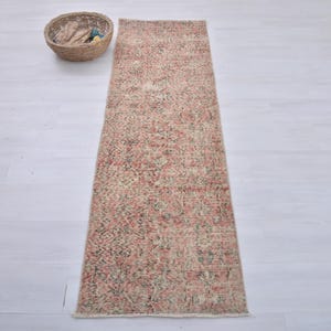2x7 Entry rug, wool rug, 2x7 ft Area Rug, Turkish Runner Rug, Vintage Rug, Anatolian Carpet, Corridor Rug,  Red Pattern, Handmade Wool Rug,