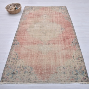 Turkish Rug, Custom Rug, Oushak Rug, 4x8 Rug, 4x8 Turkish Rug, 4x8 Viantage Rug, Anatolian Rug,Handmade Rug,Neutral Rug,Bedroom Rug,