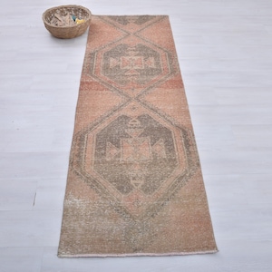 2x7 ft Area Rug, Turkish Runner Rug, Vintage Rug, Anatolian Carpet, Corridor Rug,  Red Pattern, Handmade Wool Rug, 2x7 Entry rug, wool rug,