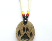 Mens Hand Carved Wolf Claw Necklace, Soapstone Pendant, Soapstone Carved Necklace, Animal Claw, Wolf Paw, Native American Wolf Claw Necklace