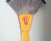 Native American Feather Fan, Regalia Fan, Smudge Fan, Smudging Feather, Child Regalia Fan, Native American Beadwork, Grouse Feather Fan