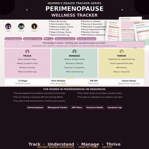 Perimenopause Tracker Printable | Skizzenbuch | Hot Flash Log | HRT-Tracker | Menopause Planer PDF | Sofort Download