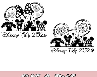 2026 Family Trip Mouse Ears Svg, Vacation Castle Park Design, Magical Travel Png, Family Squad Vacation Shirt Art, Cute Vacay Mode Clipart