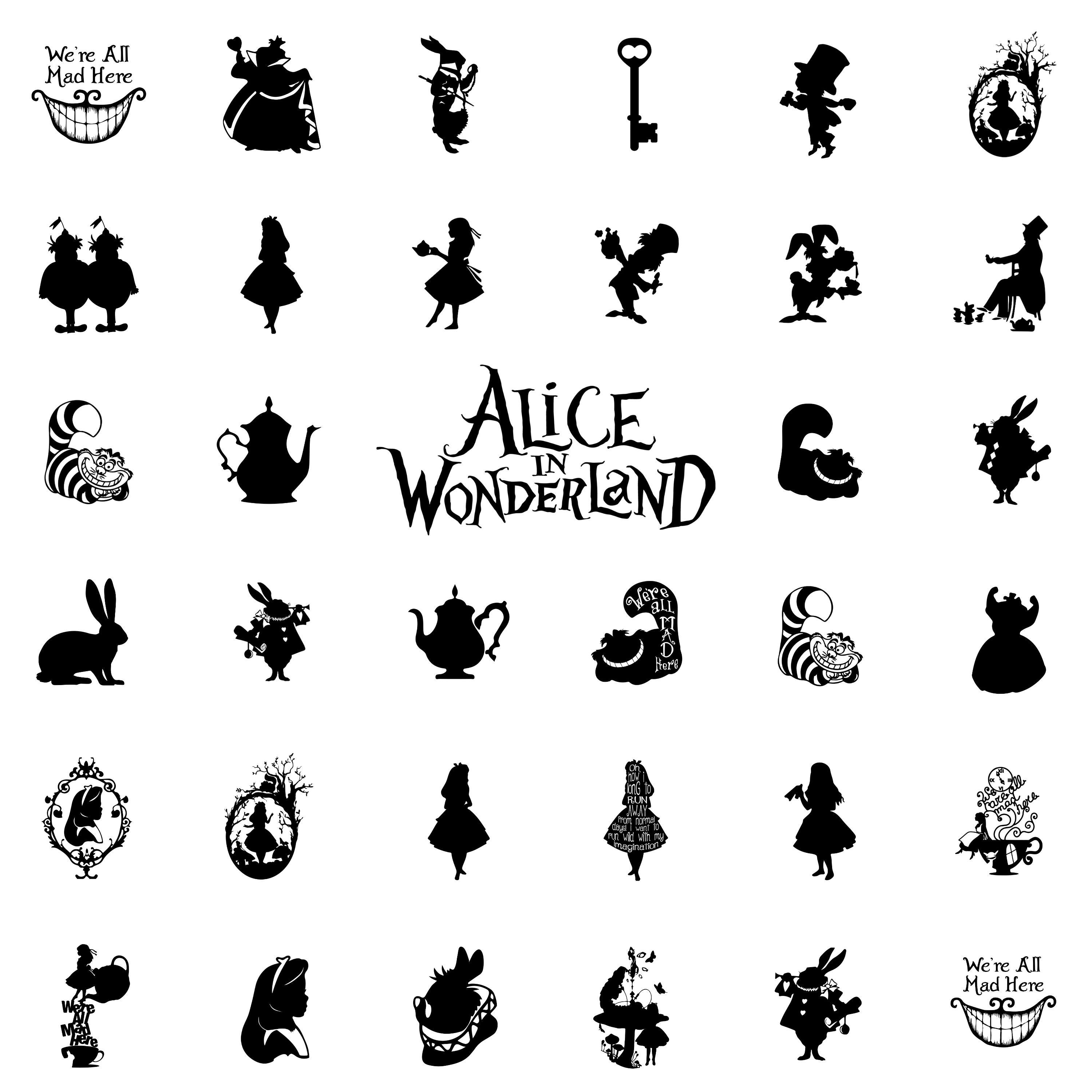 Alice in Wonderland SVG Bundle, Alice SVG, Queen of Hearts PNG, Princess Clipart, Digital Download, Cutting Files for Cricut and Silhouette