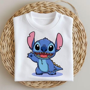 Cute Stitch PNG Clipart, Cartoon Dinosaur Stitch Design for Sublimation, Kawaii Alien Baby Style Digital Download, Printable Art File