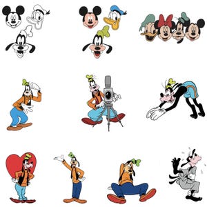 Goofy SVG PNG Bundle, Funny Goofy Clipart for Cricut, Cartoon Character SVG Files, Cartoon Goofy Poses, Digital Sublimation Download