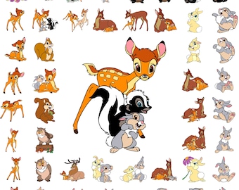 Bambi SVG Bundle, Miss Bunny & Thumper Clipart, Deer PNG Files for