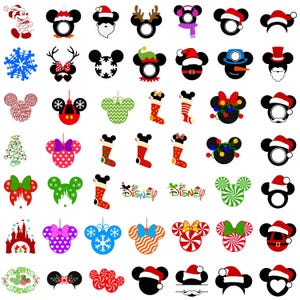 Christmas SVG & PNG Bundle, Mickey Mouse Friends Clipart, Holiday T-Shirt Design for Cricut Silhouette, 300 DPI Instant Digital Download