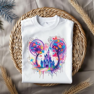 Watercolor Magical Kingdom Png, Mouse Ear Castle Png, Retro Colorful Castle Png, Sublimation Design Png, Magic Kingdom Png, Instant Download