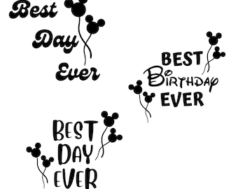 Best Day Ever Svg Bundle, Mickey Balloon Silhouette, Birthday Shirt Design, Magical Kingdom Svg, Family Vacation Svg, Family Trip Svg