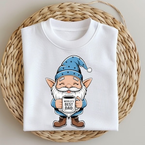World’s Best Dad Gnome PNG, Cute Father’s Day Sublimation Design for Mug or Shirt, Funny Gnome Clipart Gift for Dad, Instant Download
