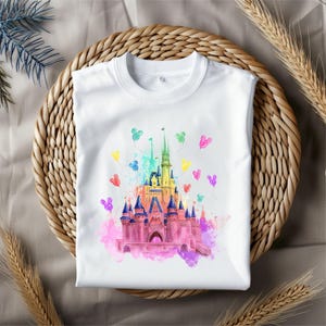 Watercolor Magical Kingdom Png, Mouse Ear Castle Png, Retro Colorful Castle Png, Sublimation Design Png, Magic Kingdom Png, Instant Download