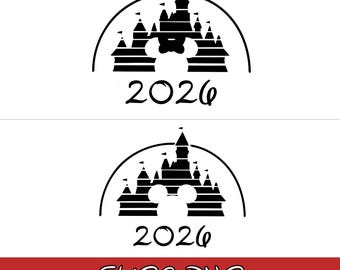 Family Trip 2026 Svg, Minimal Castle Silhouette, Magical Vacation Png, Matching Family Travel Design, Cricut Silhouette File